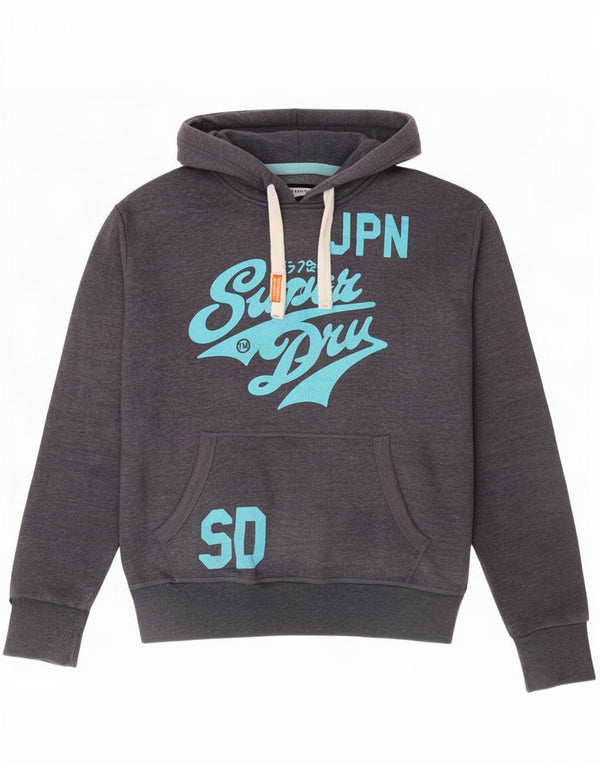 Superdry Mens Graphic Hoodie Jumper XL Azul Marinho Algodão