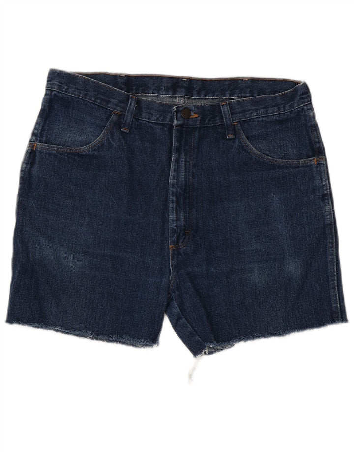 Shorts jeans masculino RUSTLER W36 grande algodão azul marinho