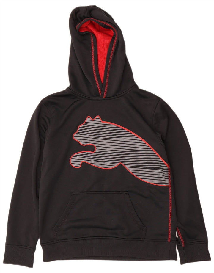 Jumper com capuz gráfico Puma Boys 14-15 anos grande preto poliéster