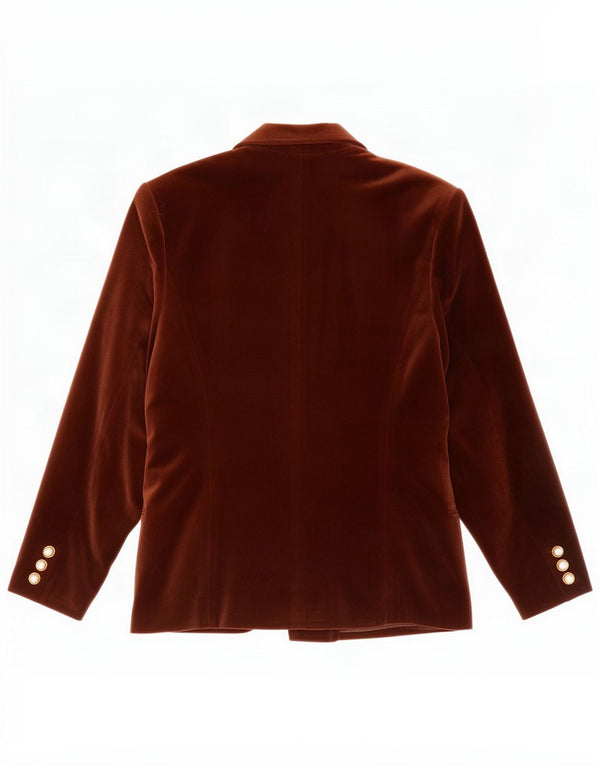 Jaqueta blazer feminina de veludo duplo breasted vintage IT 42 marrom médio