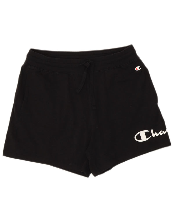 Shorts esportivos gráficos femininos Champion UK 12 médio algodão preto