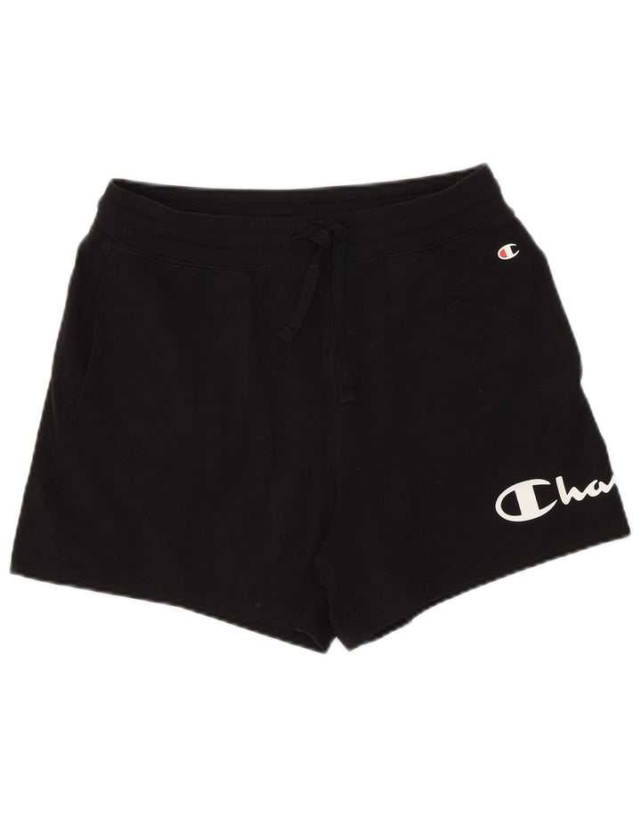 Shorts esportivos gráficos femininos Champion UK 12 médio algodão preto