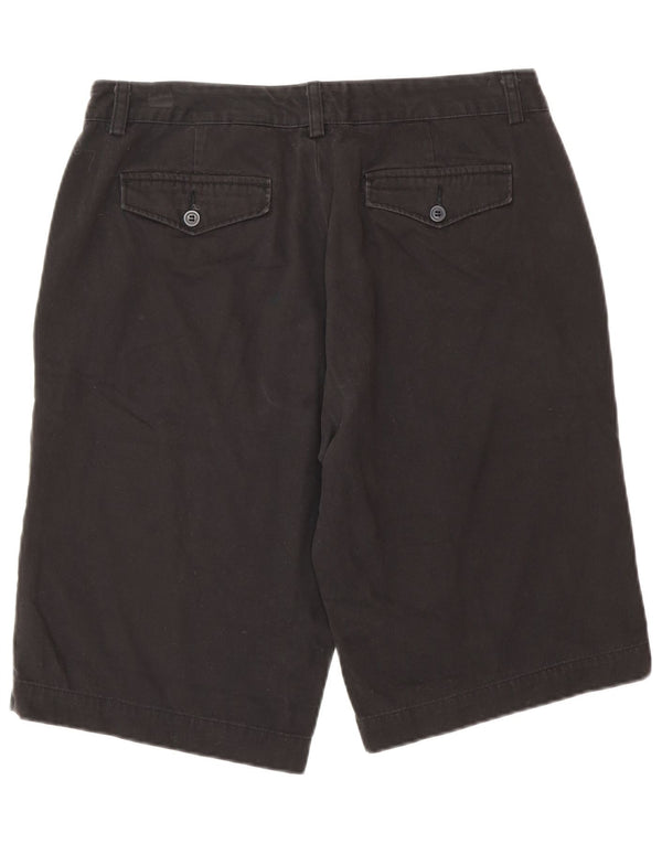 Shorts Chino feminino Eddie Bauer EUA 12 grande W32 algodão preto