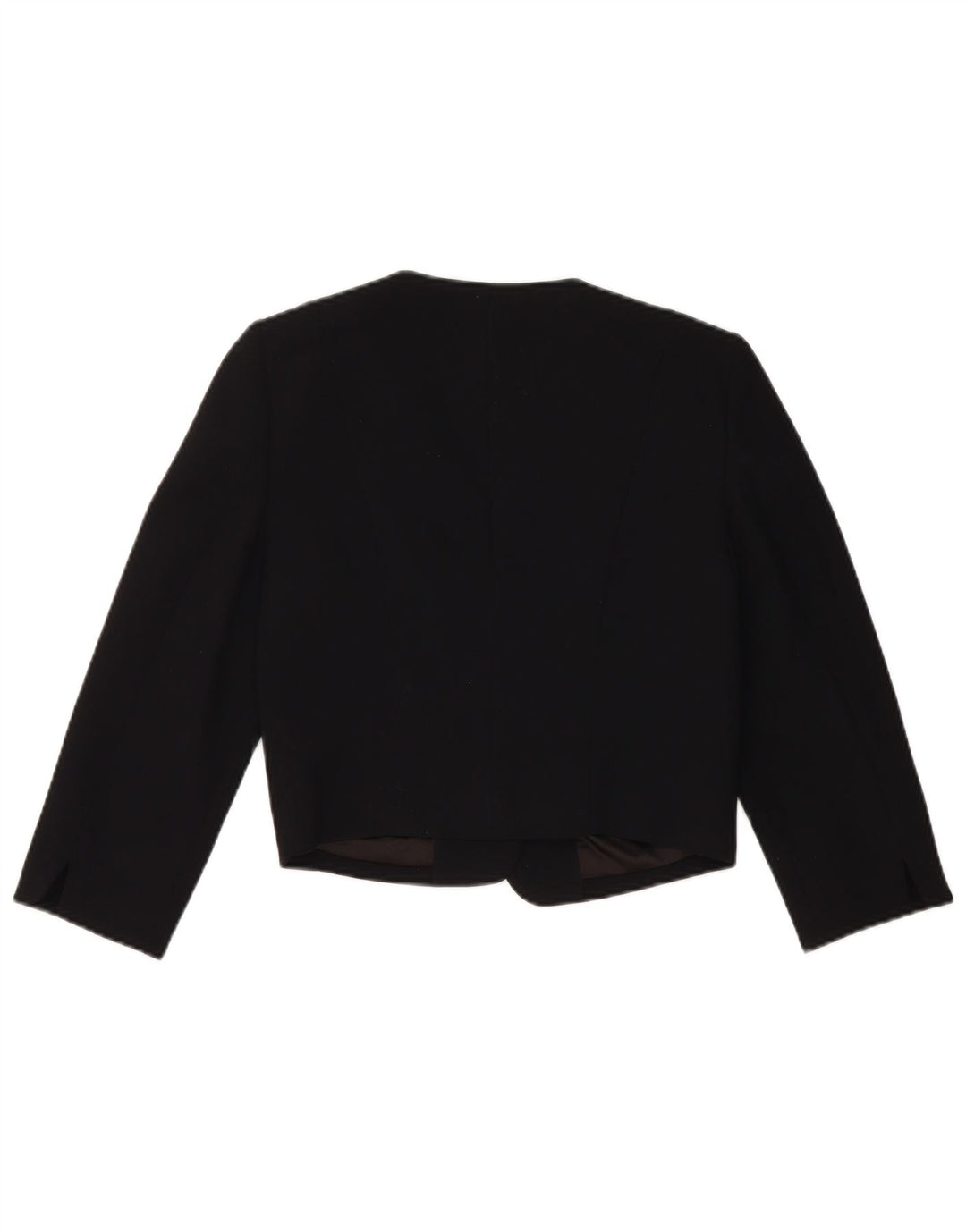 Monsoon Womens Crop Open Blazer Jacket UK 10 Pequeno Poliéster Preto