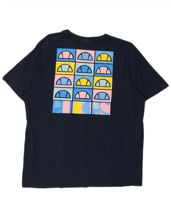 Camiseta gráfica masculina ELLESSE 2XL algodão azul marinho