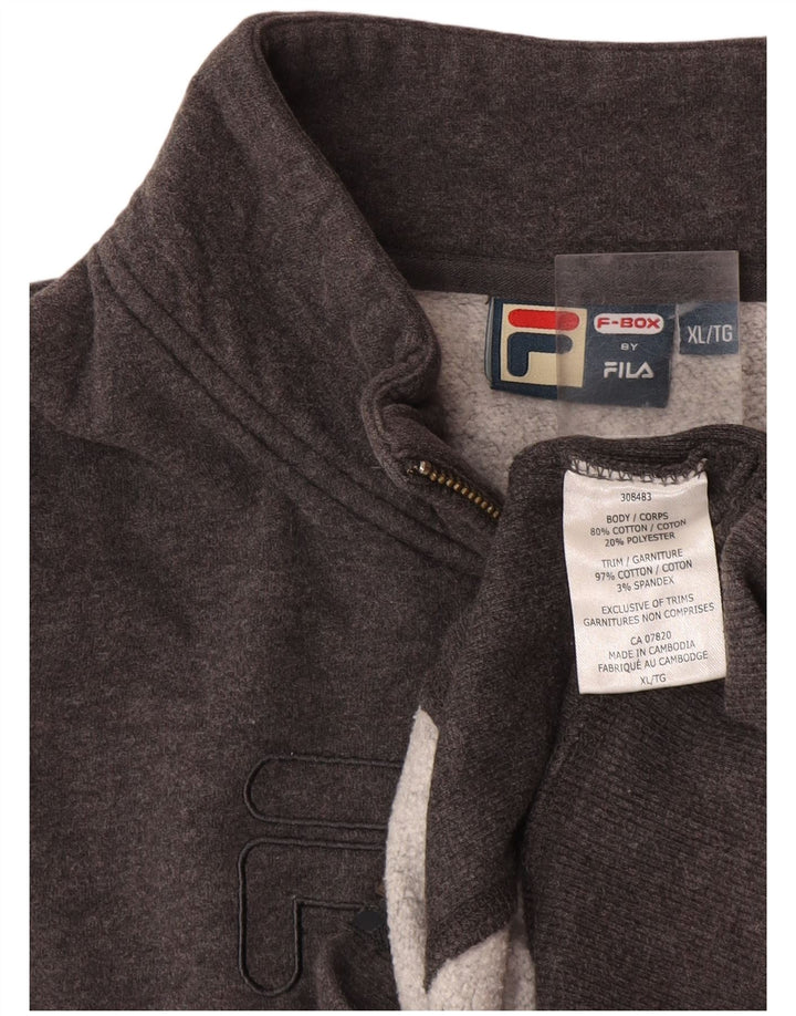 Fila Mens Graphic Tracksuit Top Jacket XL Cinza Algodão