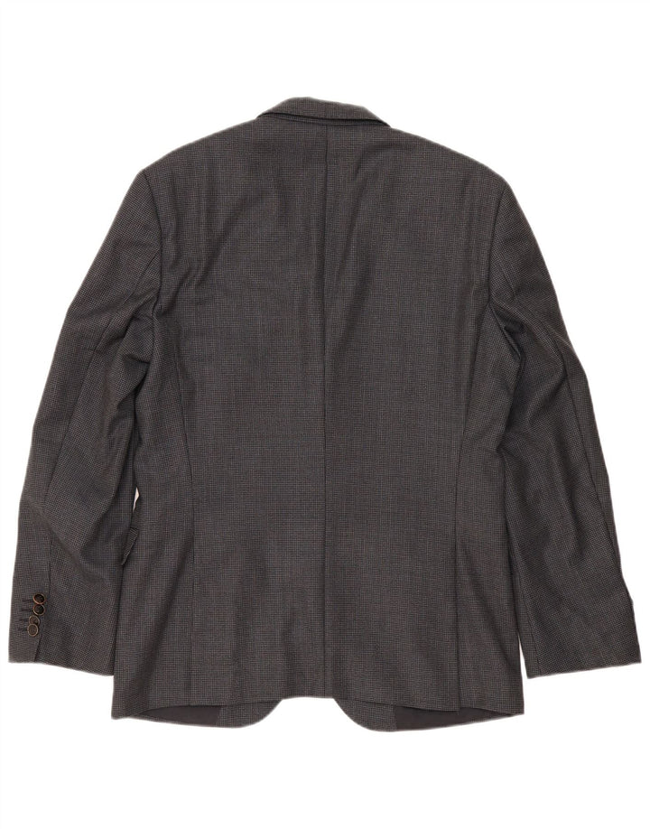 Jaqueta Blazer Masculina Hugo Boss com 2 Botões EU 48 Lã Cinza Médio