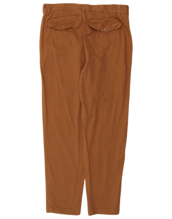 Calça chino reta masculina French Connection W32 L27 algodão marrom