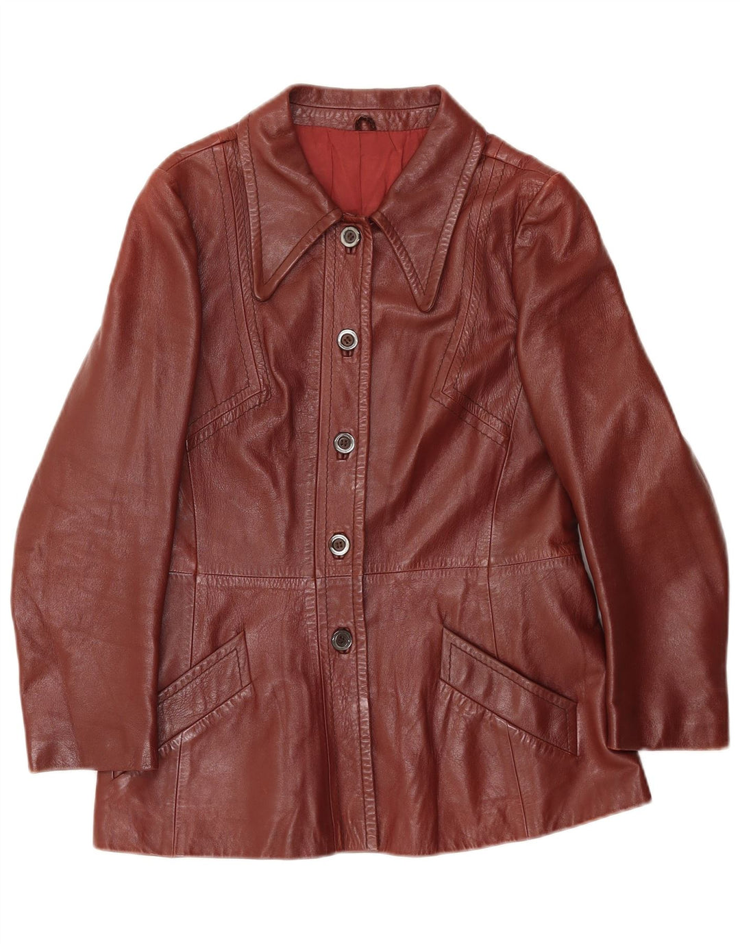 Jaqueta de couro feminina Emme IT 46 grande marrom