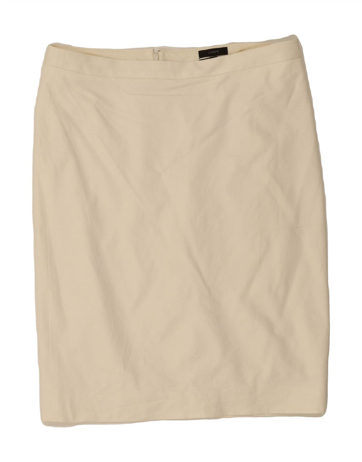J. CREW Womens Pencil Skirt US 12 Large W34 Off White Cotton Vintage J. Crew and Second-Hand J. Crew from Messina Hembry 