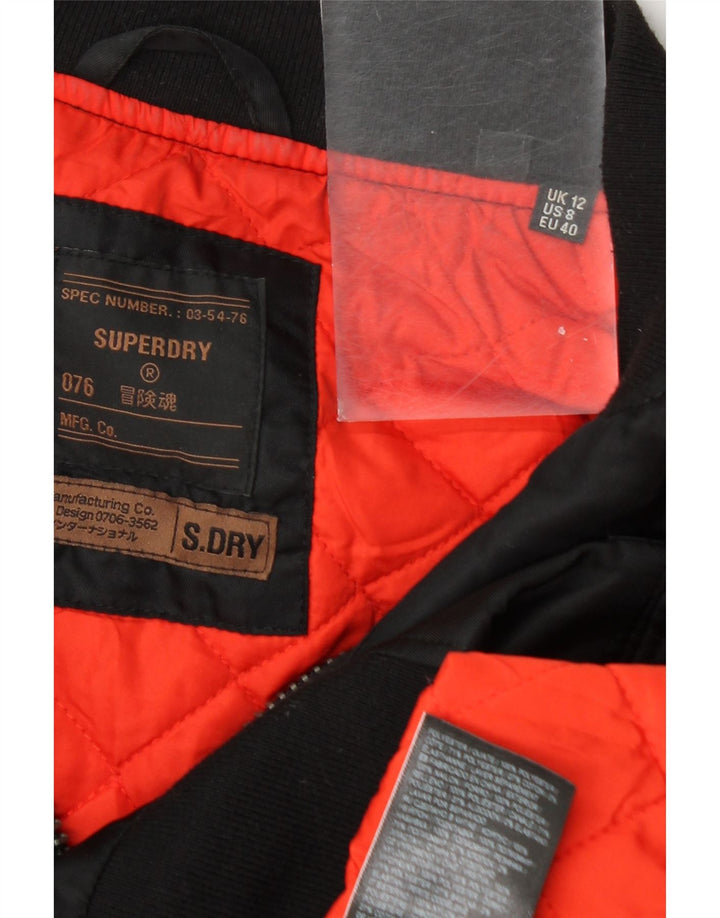 Jaqueta bomber feminina Superdry UK 12 poliéster preto médio