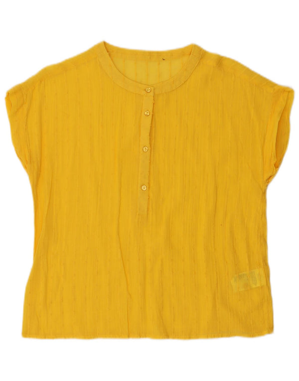 Blusa feminina OVS UK 16 grande algodão amarelo