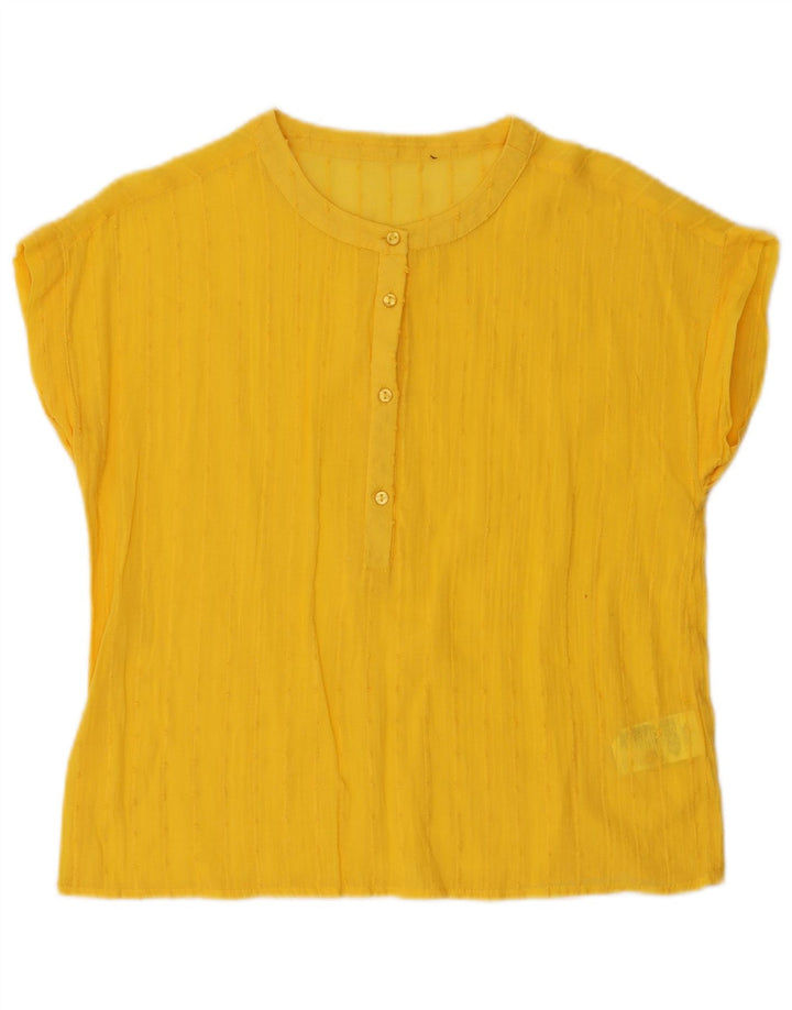 Blusa feminina OVS UK 16 grande algodão amarelo
