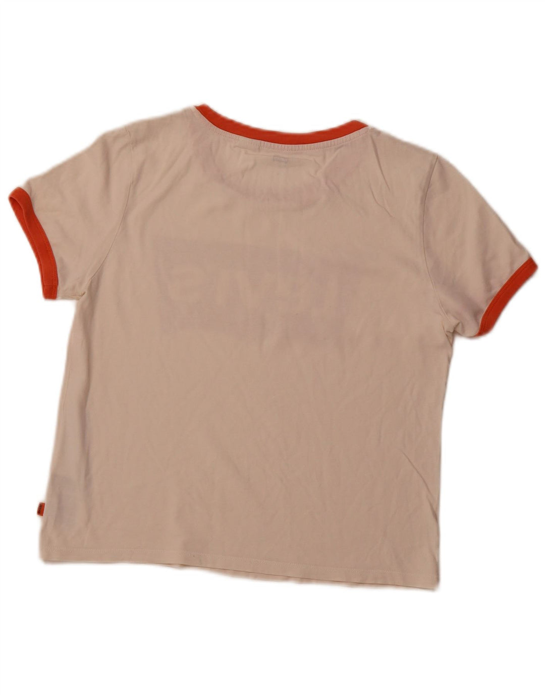 Camiseta feminina com estampa cropped LEVI'S Reino Unido 12 médio algodão off white