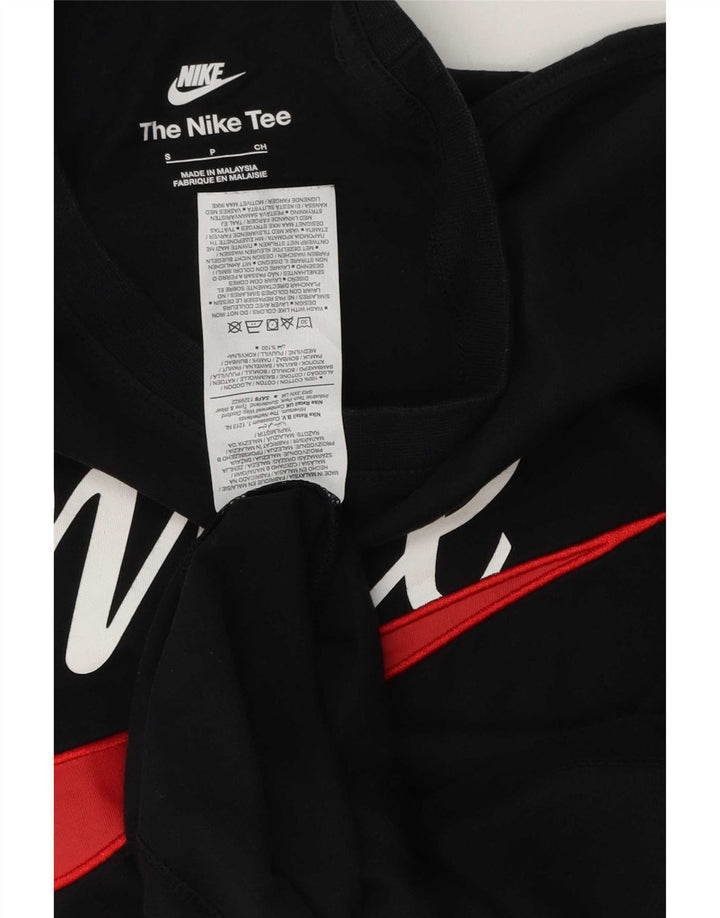 Camiseta Nike masculina gráfica top pequeno algodão preto