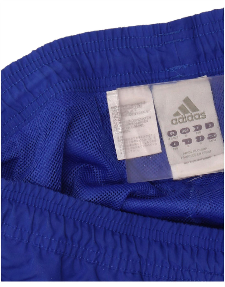ADIDAS Calças de treino masculinas Joggers UK 40/42 Medium Blue Colourblock