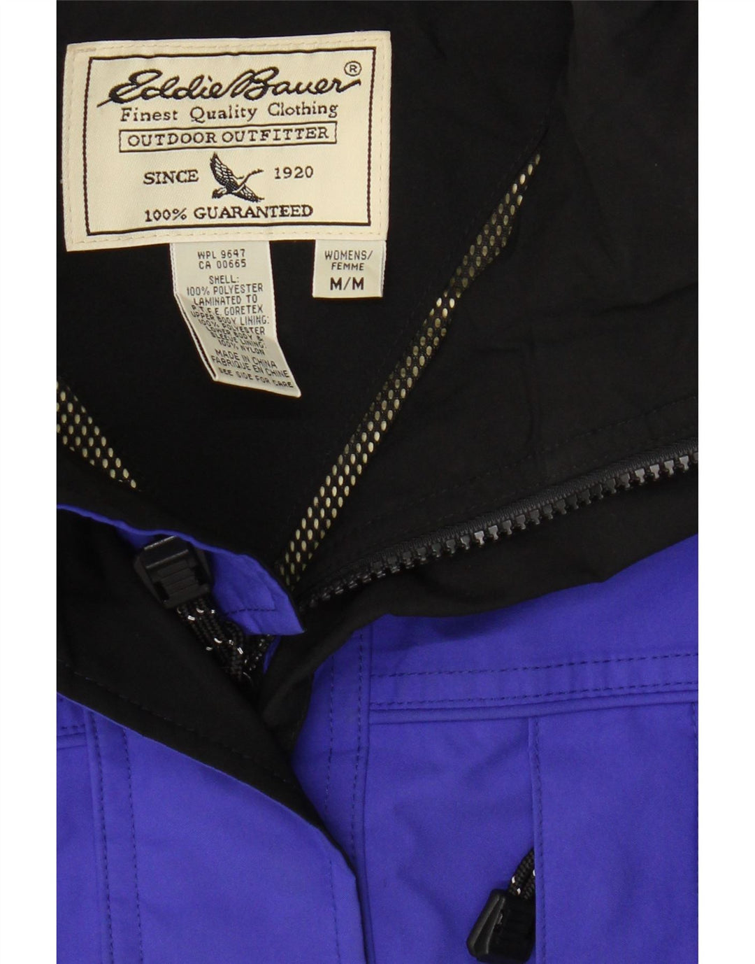 Jaqueta utilitária feminina Eddie Bauer com capuz Reino Unido 14 poliéster azul médio