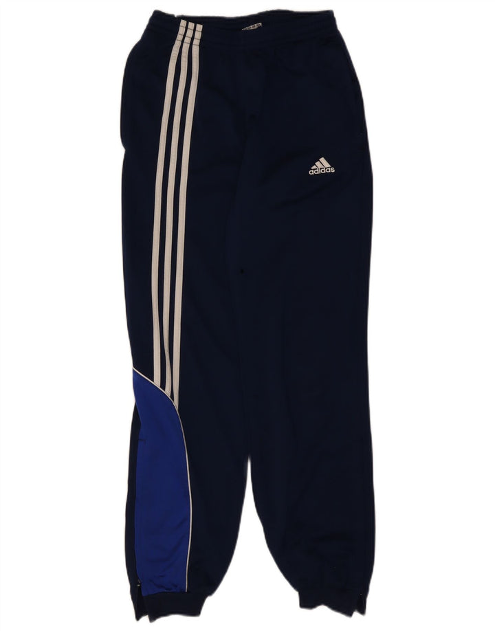 Calças de treino Adidas meninos 13-14 anos azul marinho colorblock poliéster