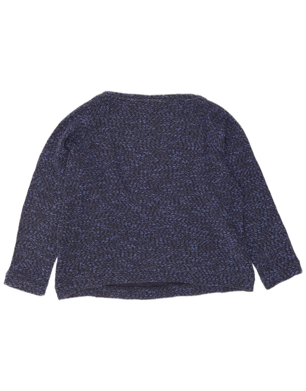 Cos suéter feminino grande com gola canoa Reino Unido 16 grande azul marinho salpicado
