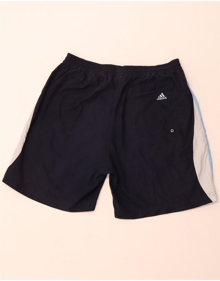 Shorts esportivos masculinos ADIDAS grande poliéster colorblock azul marinho