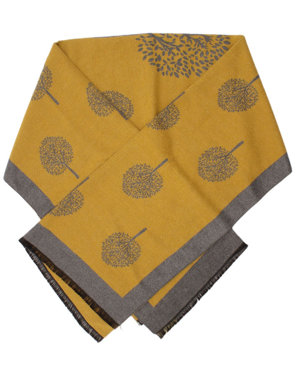 Lenço quadrado gráfico feminino vintage tamanho único viscose floral amarela