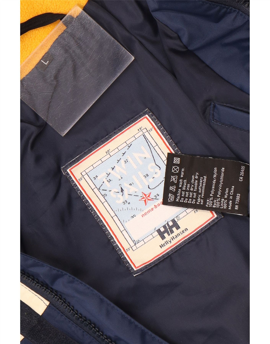 Jaqueta corta-vento masculina Helly Hansen com capuz Reino Unido 40 grande azul marinho