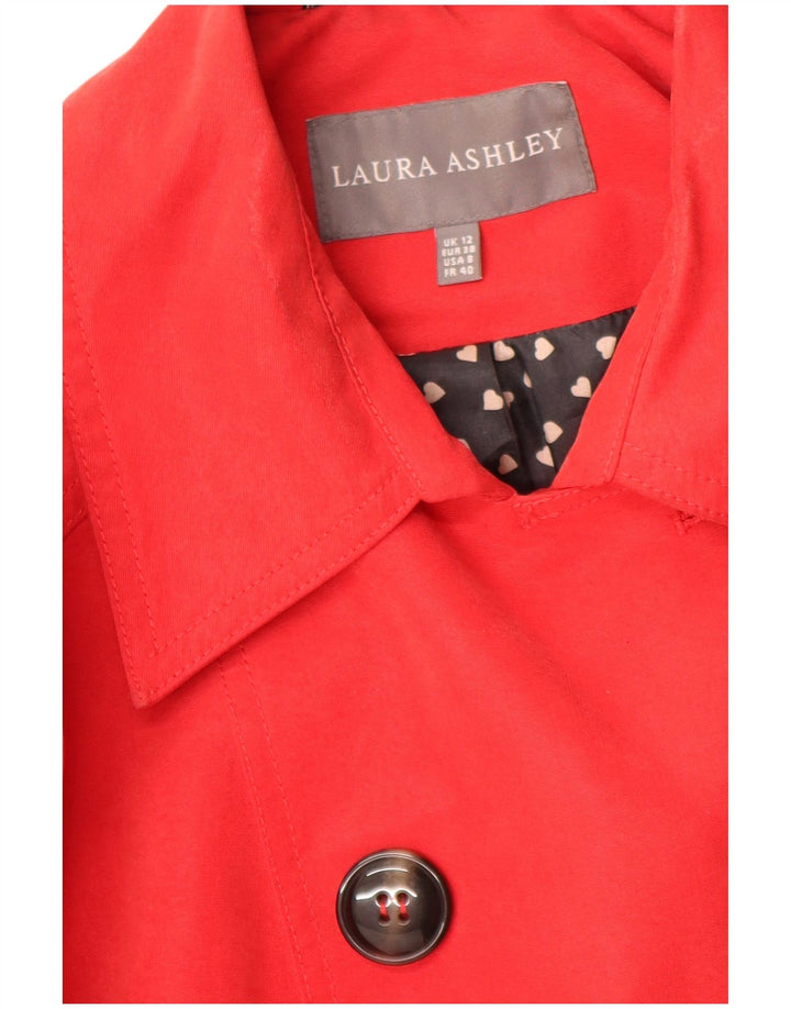 Casaco impermeável feminino Laura Ashley Reino Unido 12 modal vermelho médio