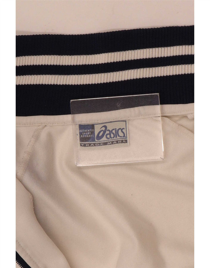Asics Womens Tracksuit Top Jacket UK 12 Médio Branco Colourblock