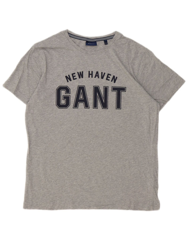 Camiseta masculina Gant com estampa gráfica grande algodão cinza