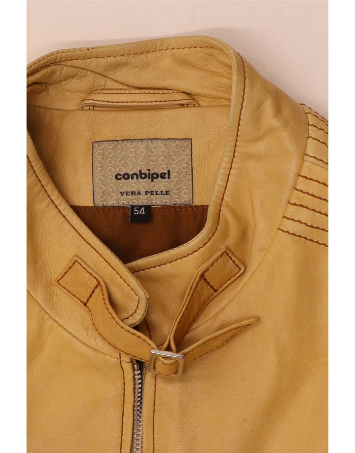 Jaqueta de couro feminina Conbipel IT 54 3XL amarela