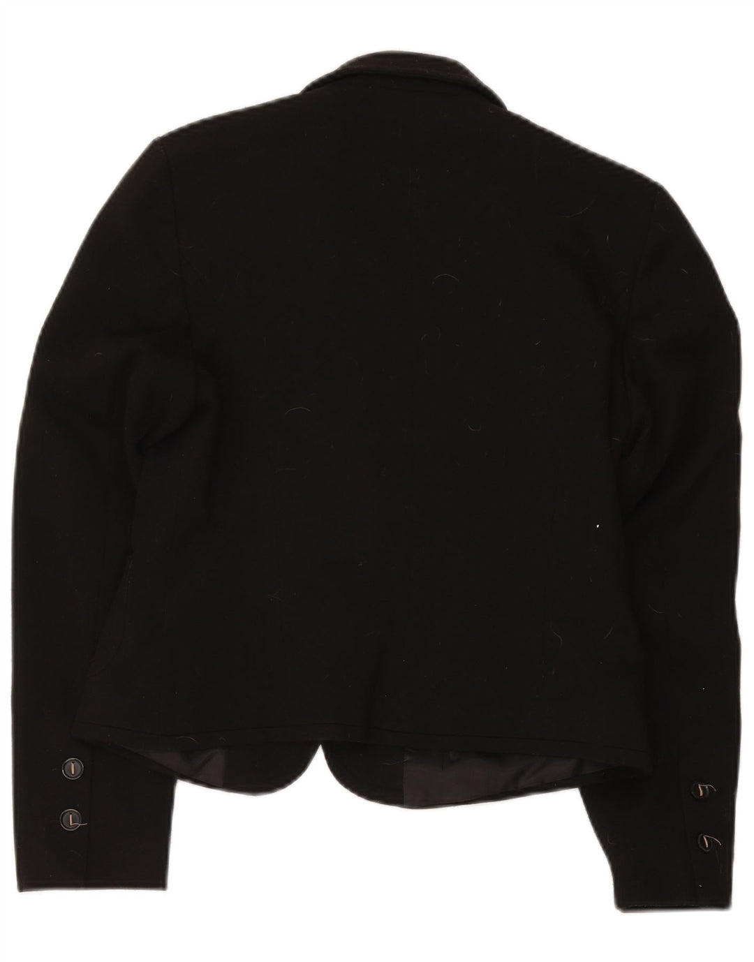 Jaqueta blazer feminina de 2 botões Marks & Spencer Reino Unido 12 poliéster preto médio