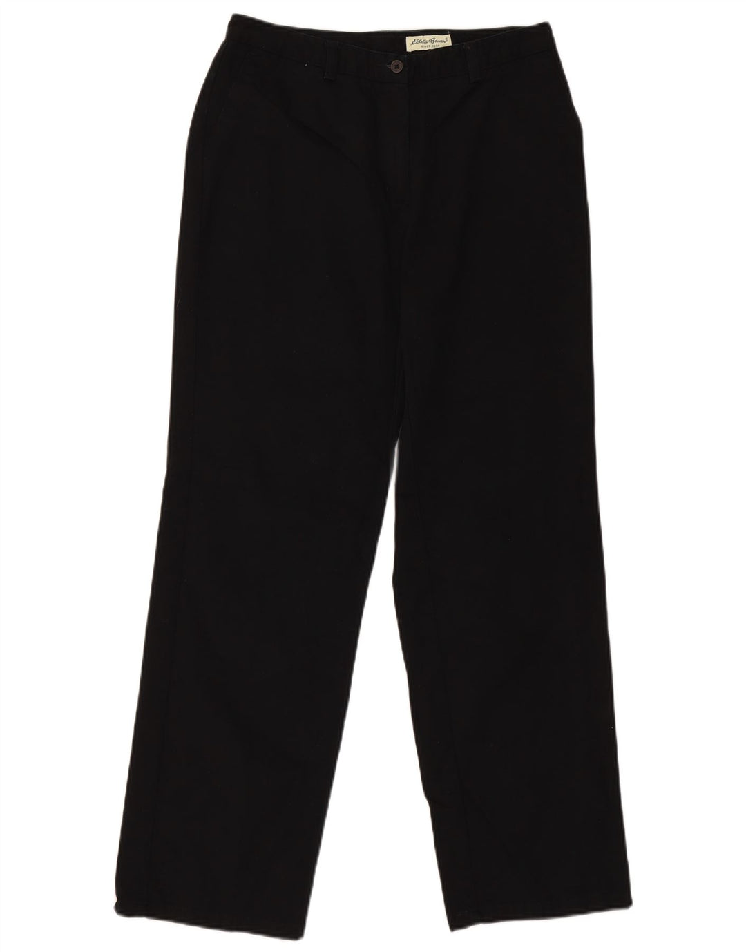 EDDIE BAUER Calça chino feminina reta UE 40 Médio W30 L30 preta