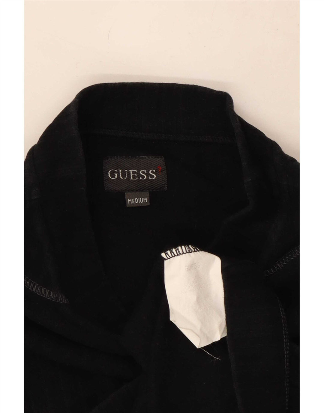 Guess Top feminino de manga comprida UK 14 algodão preto médio