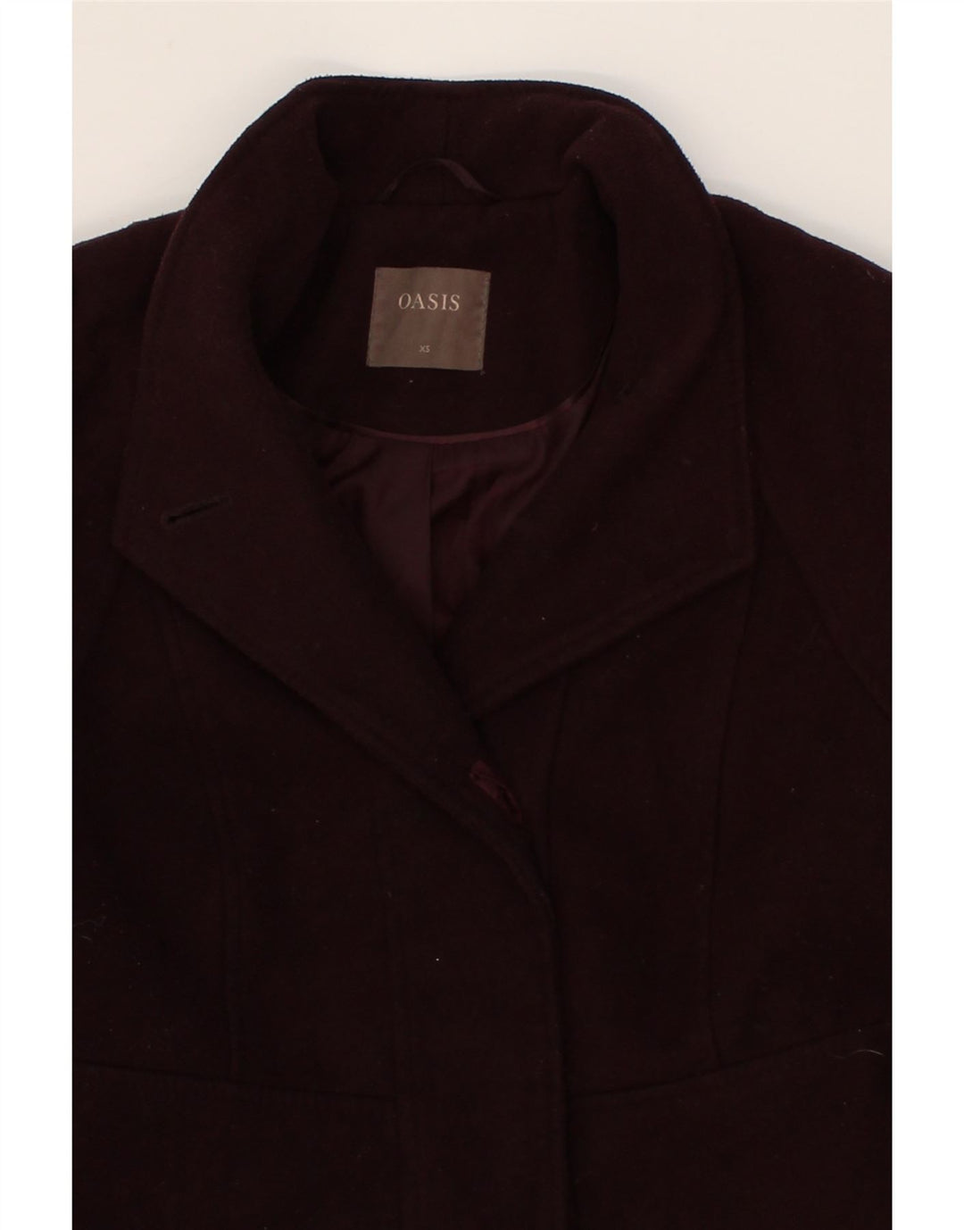 OASIS Womens Overcoat UK 6 XS Burgundy Viscose Vintage Oasis and Second-Hand Oasis from Messina Hembry 