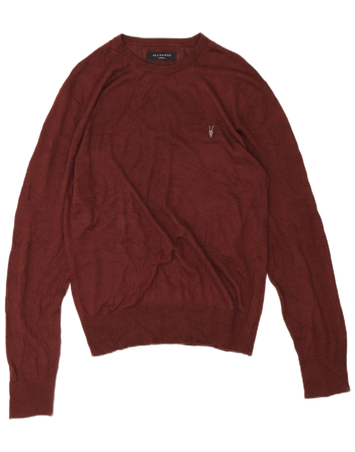 Suéter masculino All Saints com gola canoa marrom médio