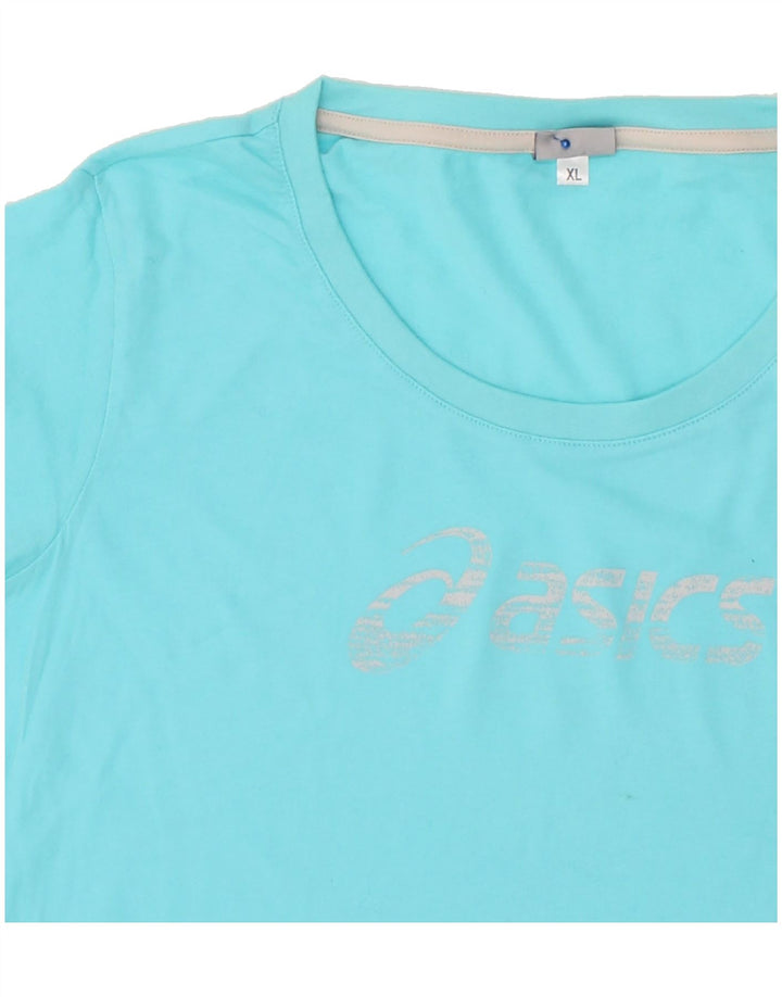 ASICS Womens Graphic T-Shirt Top UK 18 XL Blue Cotton Vintage Asics and Second-Hand Asics from Messina Hembry 