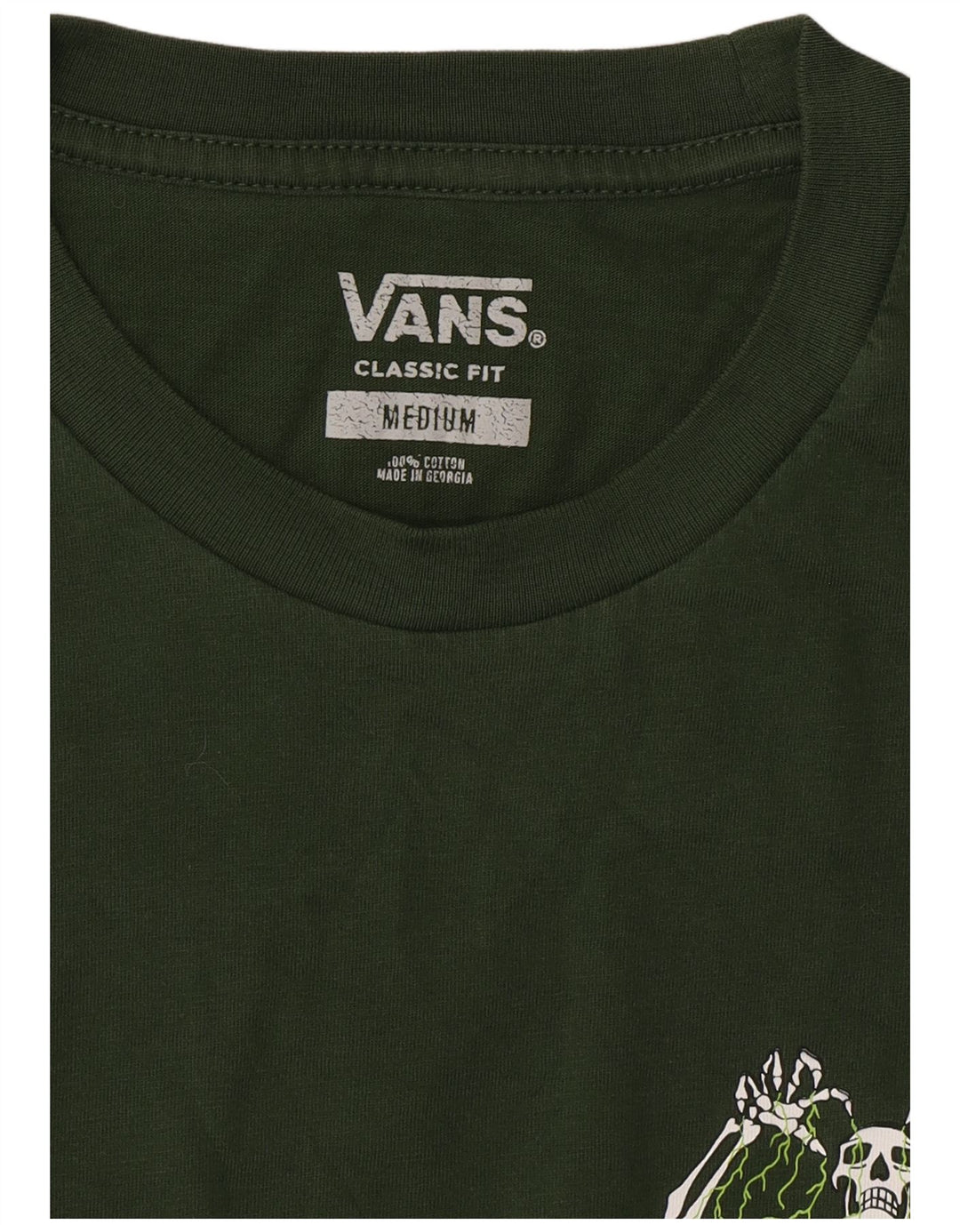 Camiseta masculina VANS Classic Fit Graphic Top Médio Algodão Verde