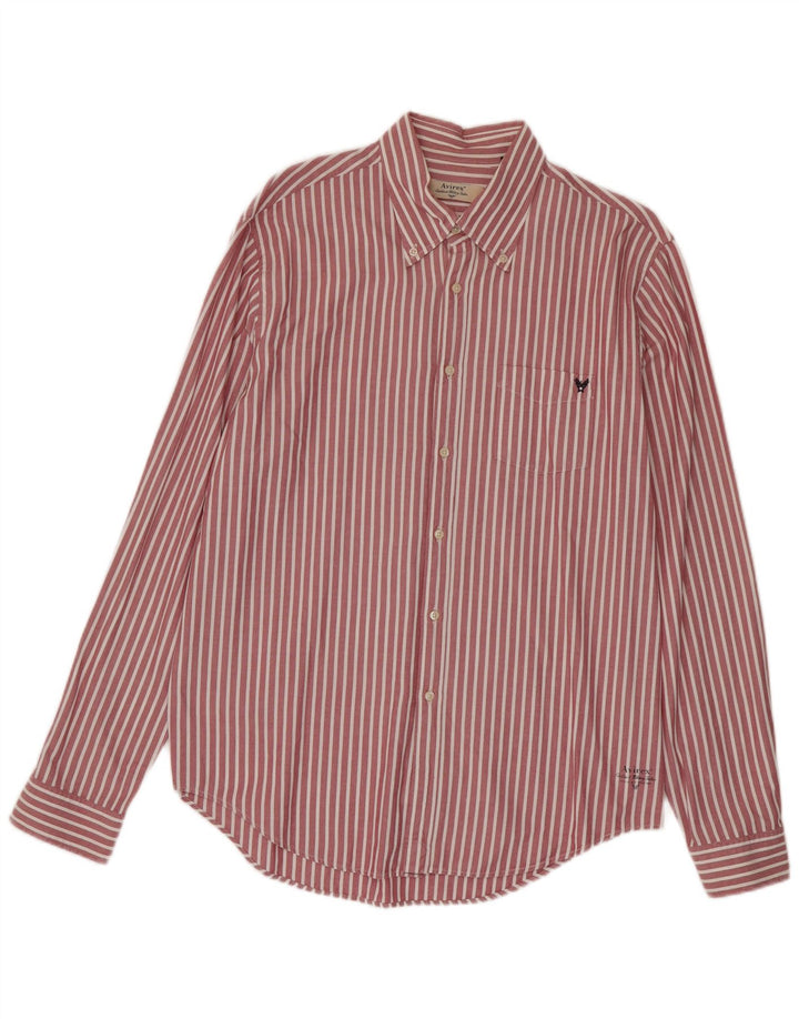 Camisa masculina Avirex XL listrada vermelha de algodão