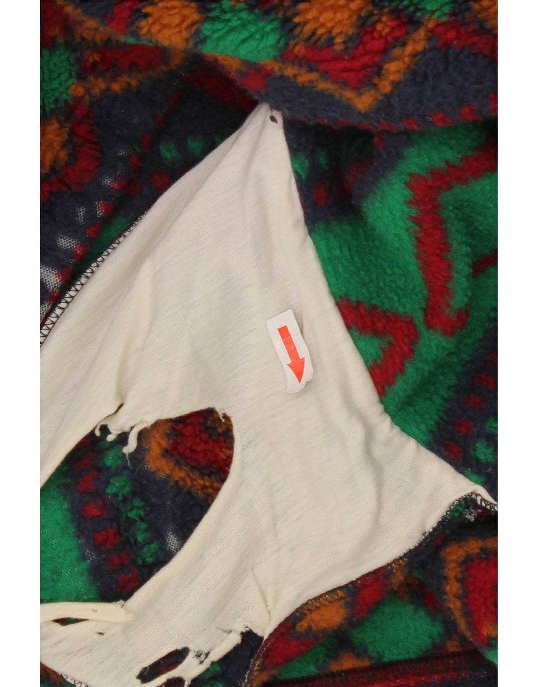 Jaqueta masculina vintage de lã UK 42 XL multicolorida geométrica