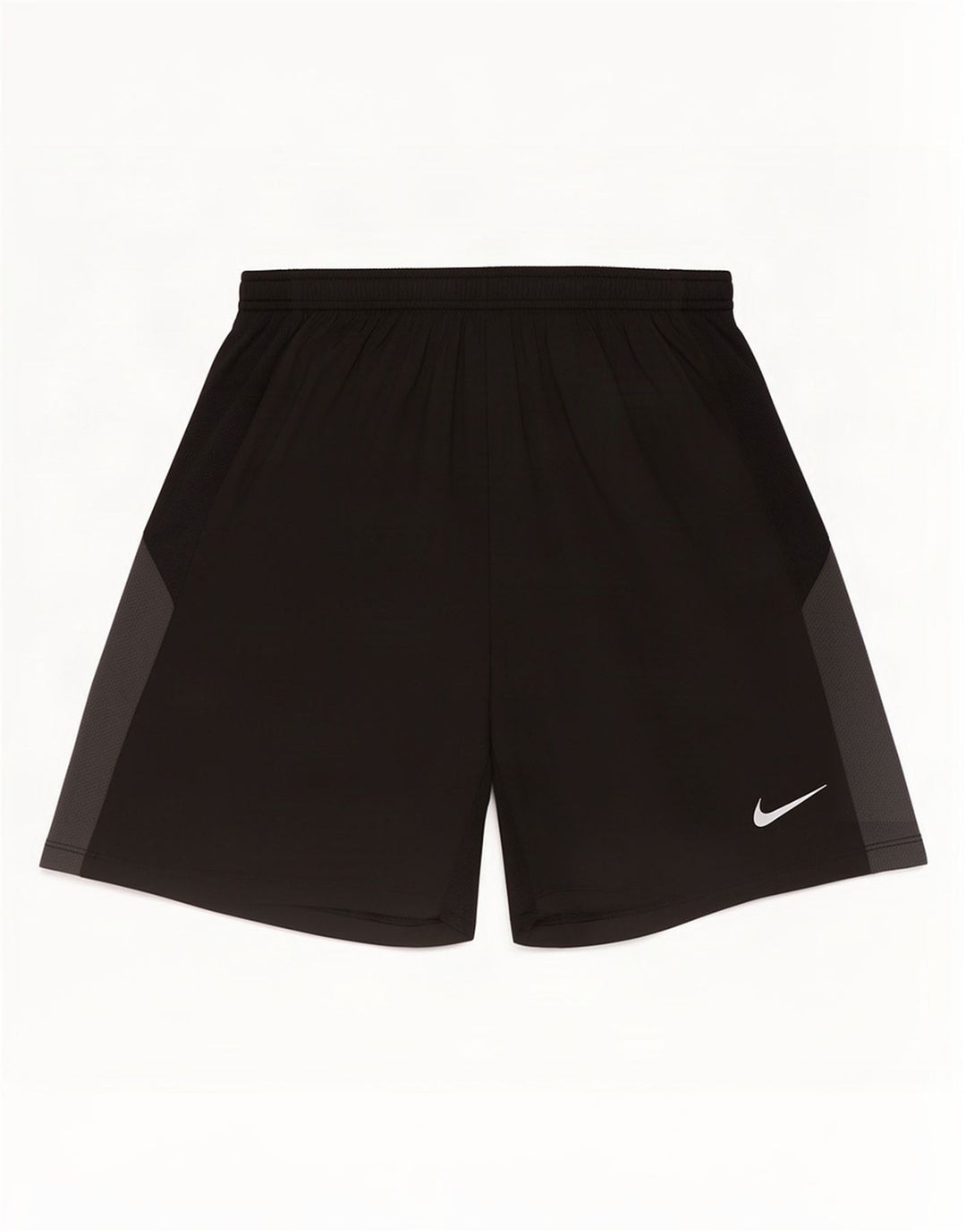 Shorts esportivos masculinos Nike Dri Fit médio preto colorblock poliéster