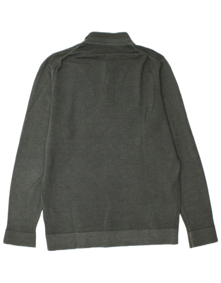 Suéter masculino Massimo Dutti com gola redonda e lã verde médio