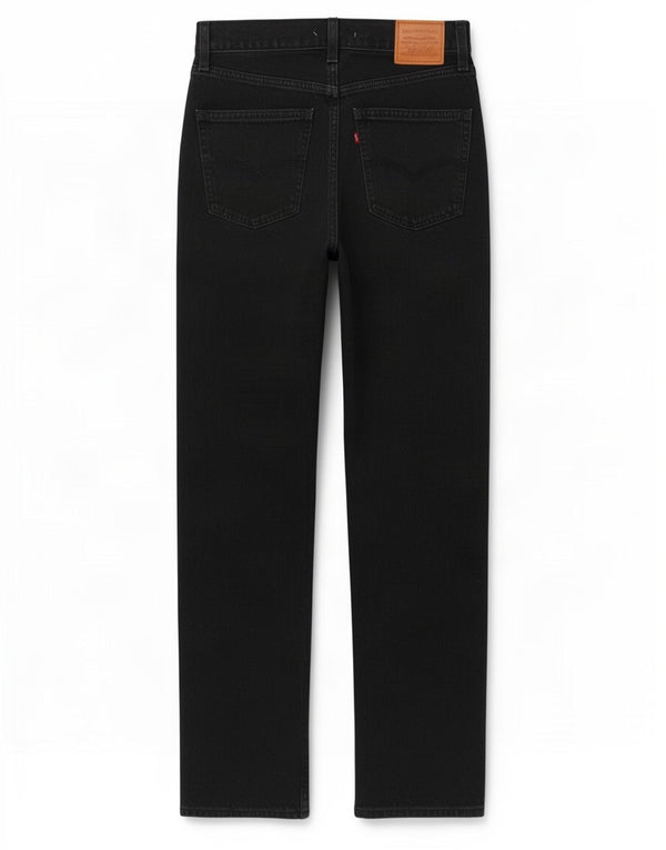 Calça jeans feminina Levi's cintura alta reta W29 L31 algodão preto