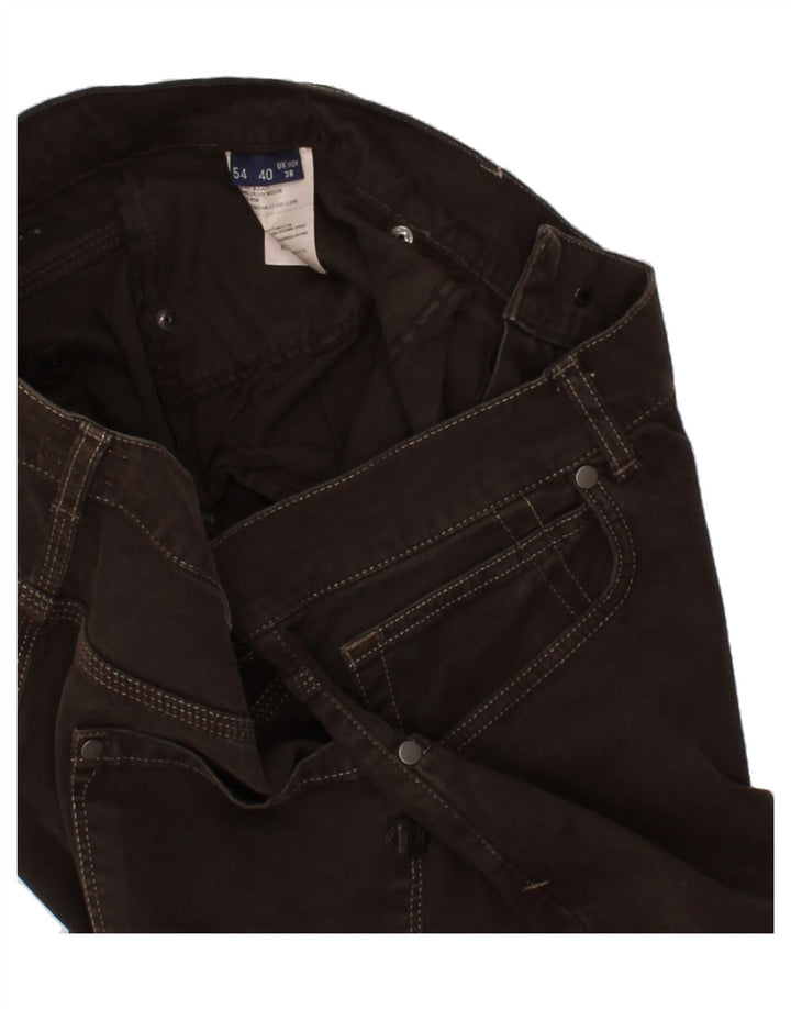 TRUSSARDI Mens Straight Casual Trousers W38 L30 Brown Cotton Vintage Trussardi and Second-Hand Trussardi from Messina Hembry 