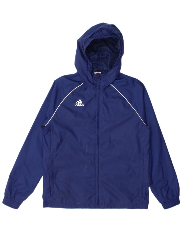 Jaqueta de chuva com capuz Adidas meninos 11-12 anos azul marinho nylon
