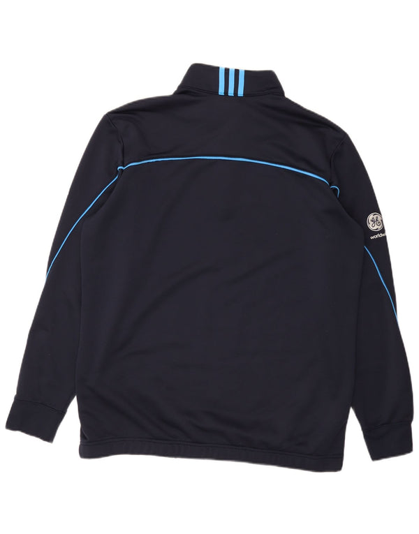 Adidas Mens Climalite Zip Neck Moletom Jumper Grande Azul Marinho Poliéster