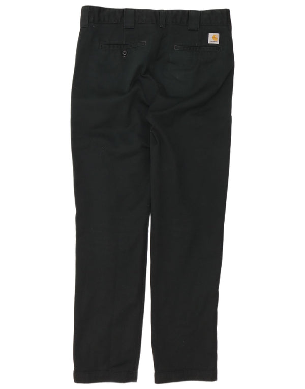 Carhartt Mens Slim Chino Calças W32 L34 Algodão Preto