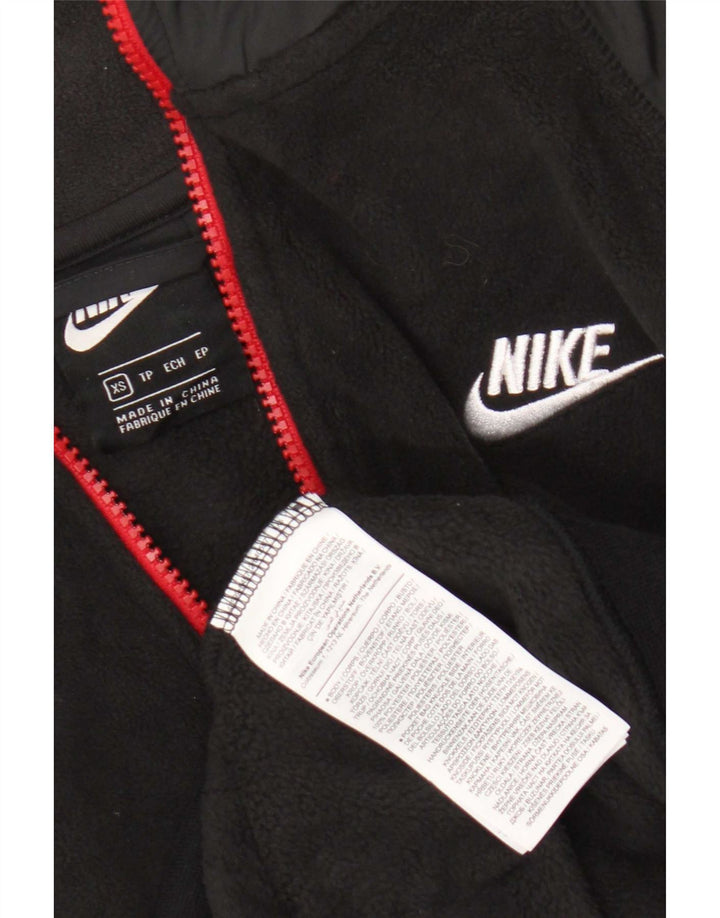 Jumper de lã Nike masculino com zíper e pescoço XS preto colorblock poliéster