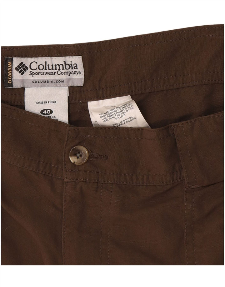 Columbia Mens Cargo Shorts W40 XL Marrom Nylon