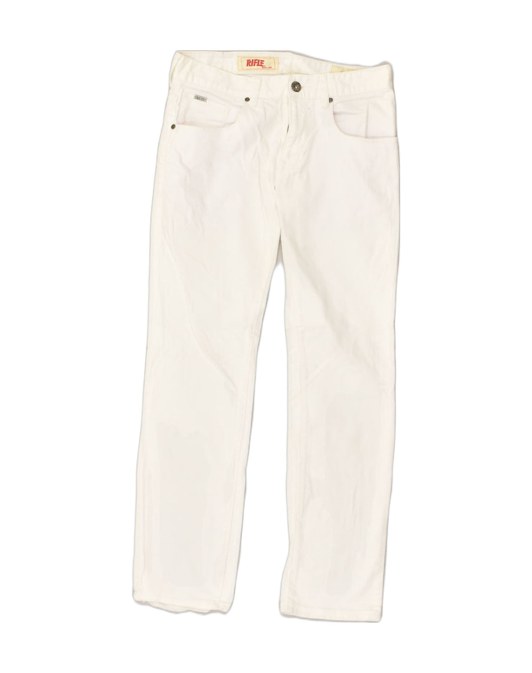 RIFLE Womens Straight Jeans W32 L30 White Cotton | Vintage Rifle | Thrift | Second-Hand Rifle | Used Clothing | Messina Hembry 