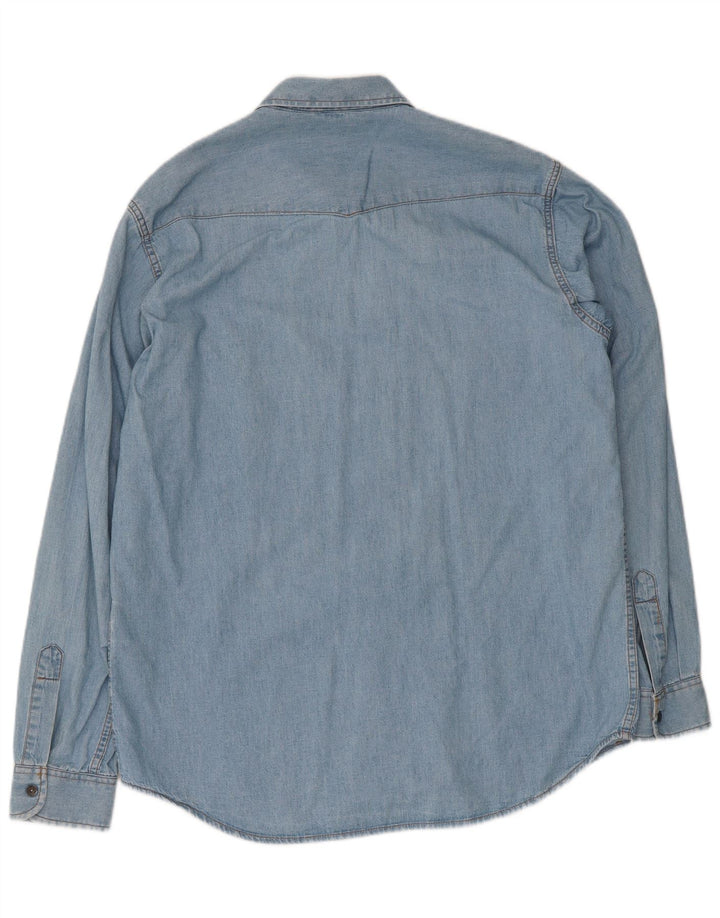 Camisa jeans masculina Carrera grande algodão azul